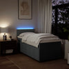 Stella Homewares Box Spring Bed with Mattress Dark Grey King Single Fabric