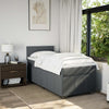 Stella Homewares Box Spring Bed with Mattress Dark Grey King Single Fabric