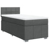 Stella Homewares Box Spring Bed with Mattress Dark Grey King Single Fabric