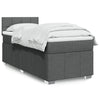 Stella Homewares Box Spring Bed with Mattress Dark Grey King Single Fabric