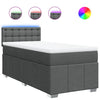 Stella Homewares Box Spring Bed with Mattress Dark Grey King Single Fabric