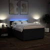 Stella Homewares Box Spring Bed with Mattress Black Double Fabric