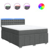 Stella Homewares Box Spring Bed with Mattress Dark Grey Double Fabric