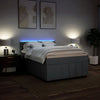 Stella Homewares Box Spring Bed with Mattress Dark Grey Double Fabric