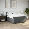 Stella Homewares Box Spring Bed with Mattress Dark Grey Queen Fabric