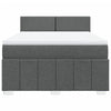 Stella Homewares Box Spring Bed with Mattress Dark Grey Queen Fabric