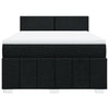 Stella Homewares Box Spring Bed with Mattress Black Queen Fabric