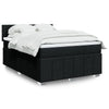 Stella Homewares Box Spring Bed with Mattress Black Queen Fabric