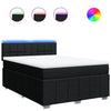 Stella Homewares Box Spring Bed with Mattress Black Queen Fabric