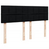 Stella Homewares Box Spring Bed with Mattress Black Queen Fabric