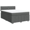 Stella Homewares Box Spring Bed with Mattress Dark Grey Queen Fabric