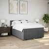 Stella Homewares Box Spring Bed with Mattress Dark Grey Queen Fabric