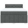 Stella Homewares Box Spring Bed with Mattress Dark Grey Queen Fabric