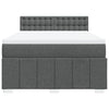 Stella Homewares Box Spring Bed with Mattress Dark Grey Queen Fabric