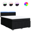 Stella Homewares Box Spring Bed with Mattress Black Queen Fabric