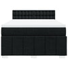 Stella Homewares Box Spring Bed with Mattress Black Queen Fabric