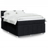 Stella Homewares Box Spring Bed with Mattress Black Queen Fabric