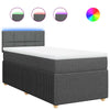 Stella Homewares Box Spring Bed with Mattress Light Grey King Single Fabric