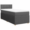 Stella Homewares Box Spring Bed with Mattress Light Grey King Single Fabric