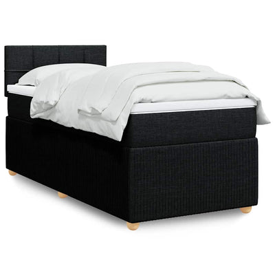Stella Homewares Box Spring Bed with Mattress Dark Grey King Single Fabric