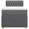 Stella Homewares Box Spring Bed with Mattress Light Grey King Single Fabric