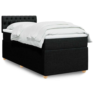 Stella Homewares Box Spring Bed with Mattress Dark Grey King Single Fabric