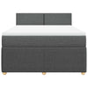 Stella Homewares Box Spring Bed with Mattress Light Grey Double Fabric