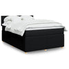 Stella Homewares Box Spring Bed with Mattress Dark Grey Double Fabric