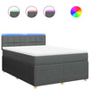 Stella Homewares Box Spring Bed with Mattress Light Grey Double Fabric