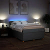 Stella Homewares Box Spring Bed with Mattress Light Grey Double Fabric