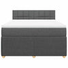 Stella Homewares Box Spring Bed with Mattress Light Grey Double Fabric