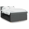 Stella Homewares Box Spring Bed with Mattress Light Grey Double Fabric