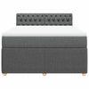 Stella Homewares Box Spring Bed with Mattress Light Grey Double Fabric
