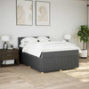Stella Homewares Box Spring Bed with Mattress Light Grey Queen Fabric