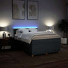 Stella Homewares Box Spring Bed with Mattress Light Grey Queen Fabric