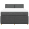 Stella Homewares Box Spring Bed with Mattress Light Grey Queen Fabric
