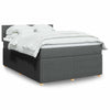 Stella Homewares Box Spring Bed with Mattress Light Grey Queen Fabric