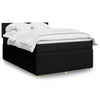 Stella Homewares Box Spring Bed with Mattress Dark Grey Queen Fabric