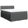 Stella Homewares Box Spring Bed with Mattress Light Grey Queen Fabric