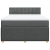 Stella Homewares Box Spring Bed with Mattress Light Grey Queen Fabric