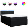 Stella Homewares Box Spring Bed with Mattress Dark Grey Queen Fabric