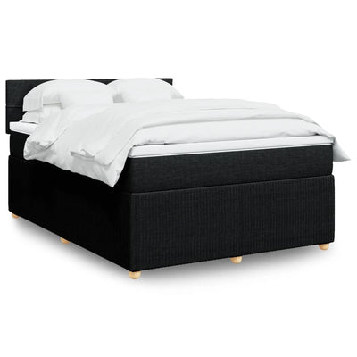 Stella Homewares Box Spring Bed with Mattress Dark Grey Queen Fabric