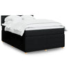 Stella Homewares Box Spring Bed with Mattress Dark Grey Queen Fabric