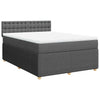 Stella Homewares Box Spring Bed with Mattress Light Grey Queen Fabric