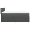 Stella Homewares Box Spring Bed with Mattress Light Grey Queen Fabric