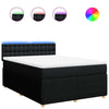 Stella Homewares Box Spring Bed with Mattress Dark Grey Queen Fabric