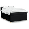 Stella Homewares Box Spring Bed with Mattress Dark Grey Queen Fabric