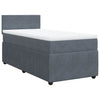 Stella Homewares Box Spring Bed with Mattress Dark Grey King Single Velvet