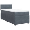 Stella Homewares Box Spring Bed with Mattress Dark Grey King Single Velvet