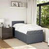 Stella Homewares Box Spring Bed with Mattress Dark Grey King Single Velvet